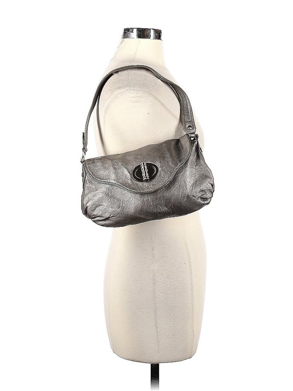 Elaine Turner Silver Leather Shoulder Bag
